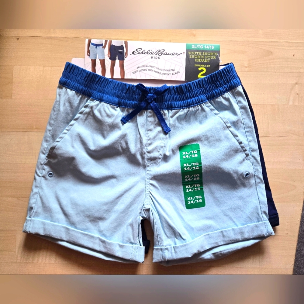 XL Eddie Bauer Kids' 2 Pair Blue Shorts